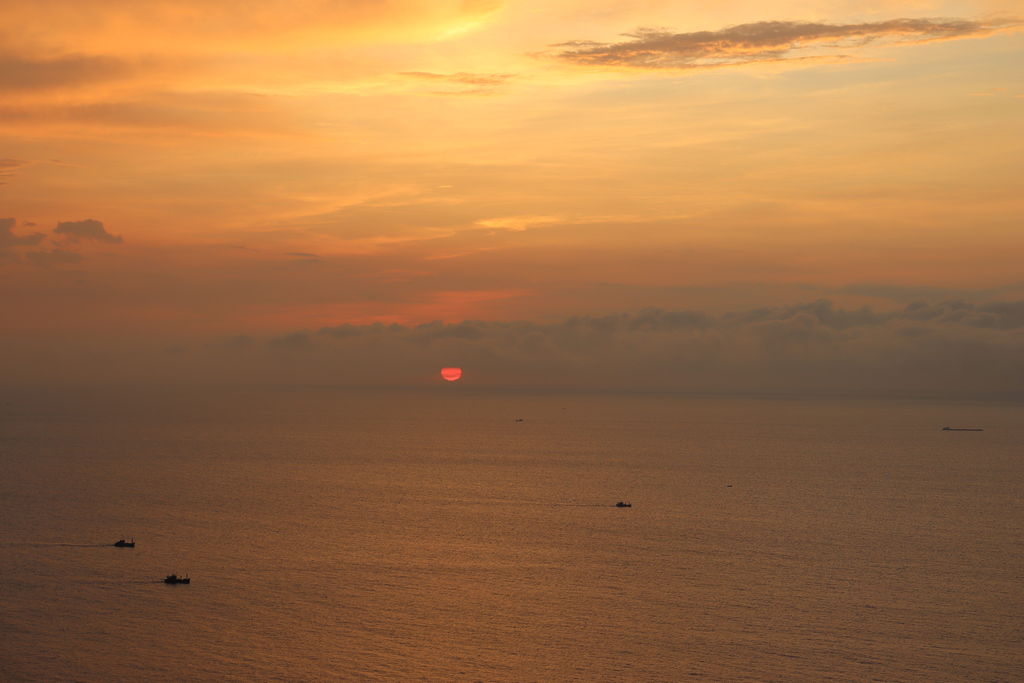 The sun is rising over South China Sea