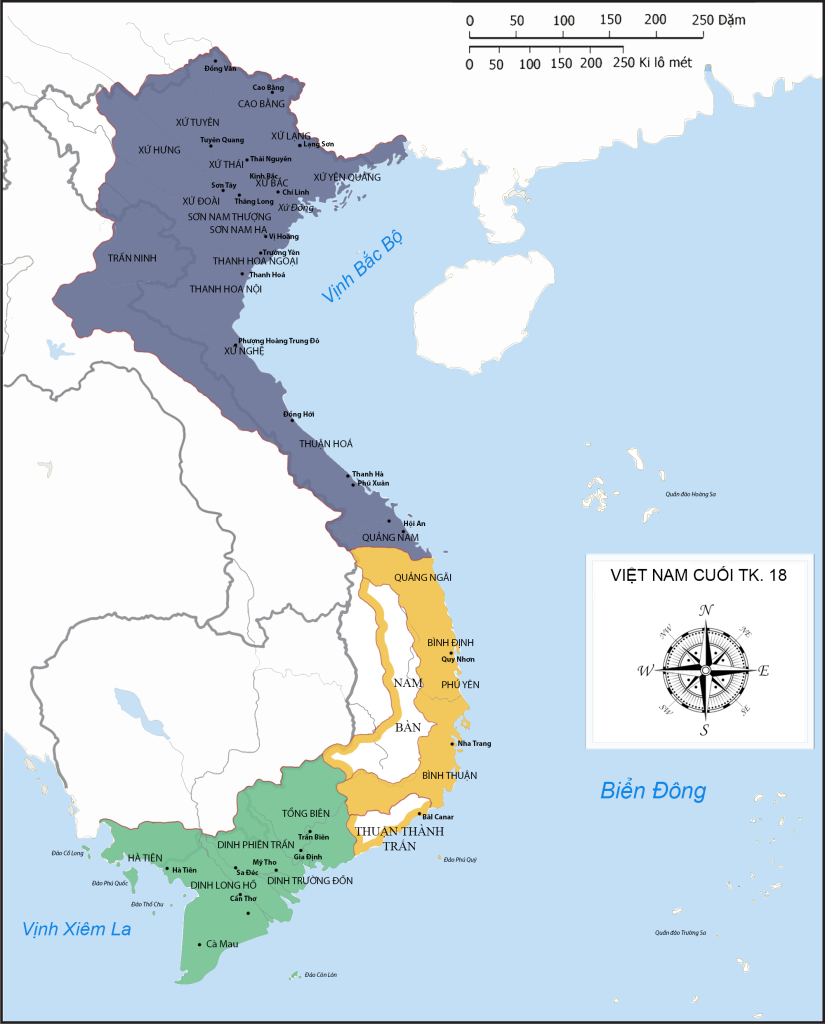 Vietnam map around 1788